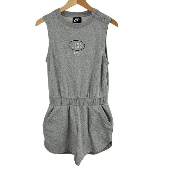 Nike Sportswear Varsity Romper Gray Women Size Small - Picture 1 of 9